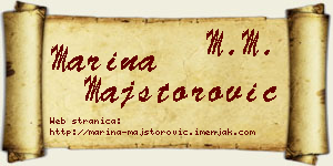 Marina Majstorović vizit kartica